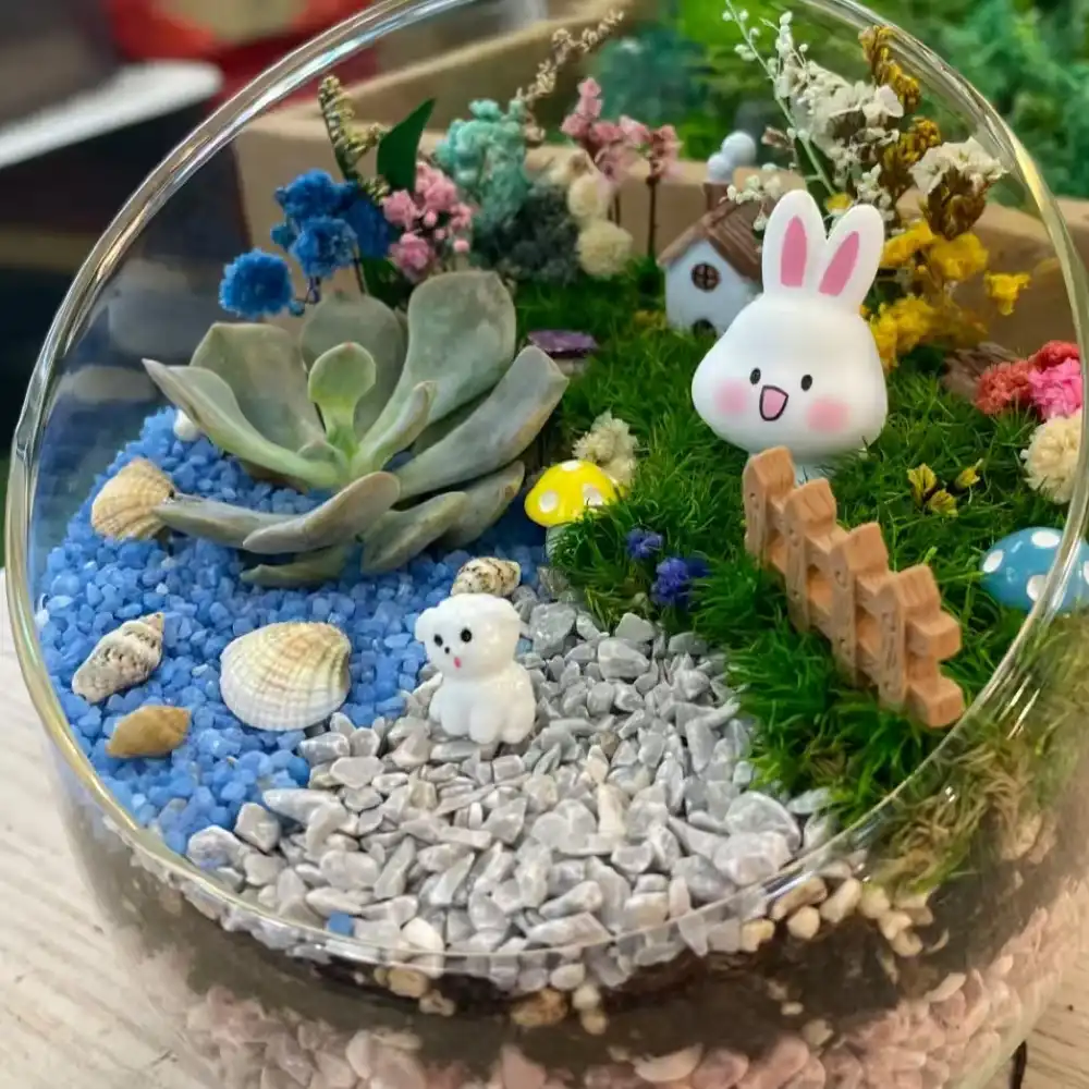 シンガポールで作る熱帯雨林ミニチュアガーデン体験（エコボトルDIY+