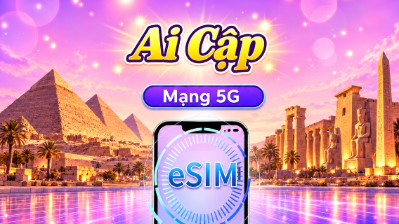 Ai Cập | eSIM 4G/5G | Gói ngày/Gói dữ liệu | Tính phí 24 giờ | 1-30 ngày | Mã QR