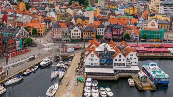 Norway Bergen - Akuarium Garisan Kekeluargaan - Rumah Kayu Berwarna-warni - Sewaan Peribadi Bahasa Cina - Pelancongan Santai
