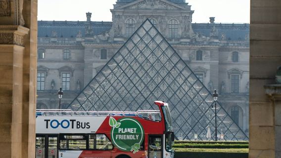 Tootbus Paris: Экологичный автобус с возможностью высадки и посадки на разных остановках + Ночной автобусный тур
