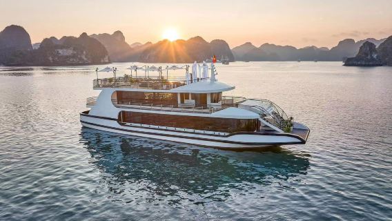 5-star luxury Olympus cruise: 1-day tour of Halong Bay + buffet + hotel transfer
