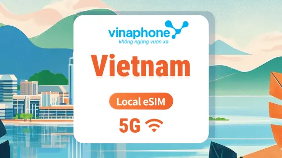 Vietnam Vinaphone 5G eSIM | IP Lokal dengan Kecepatan Tinggi | 1–30 Hari | Kode QR Instan