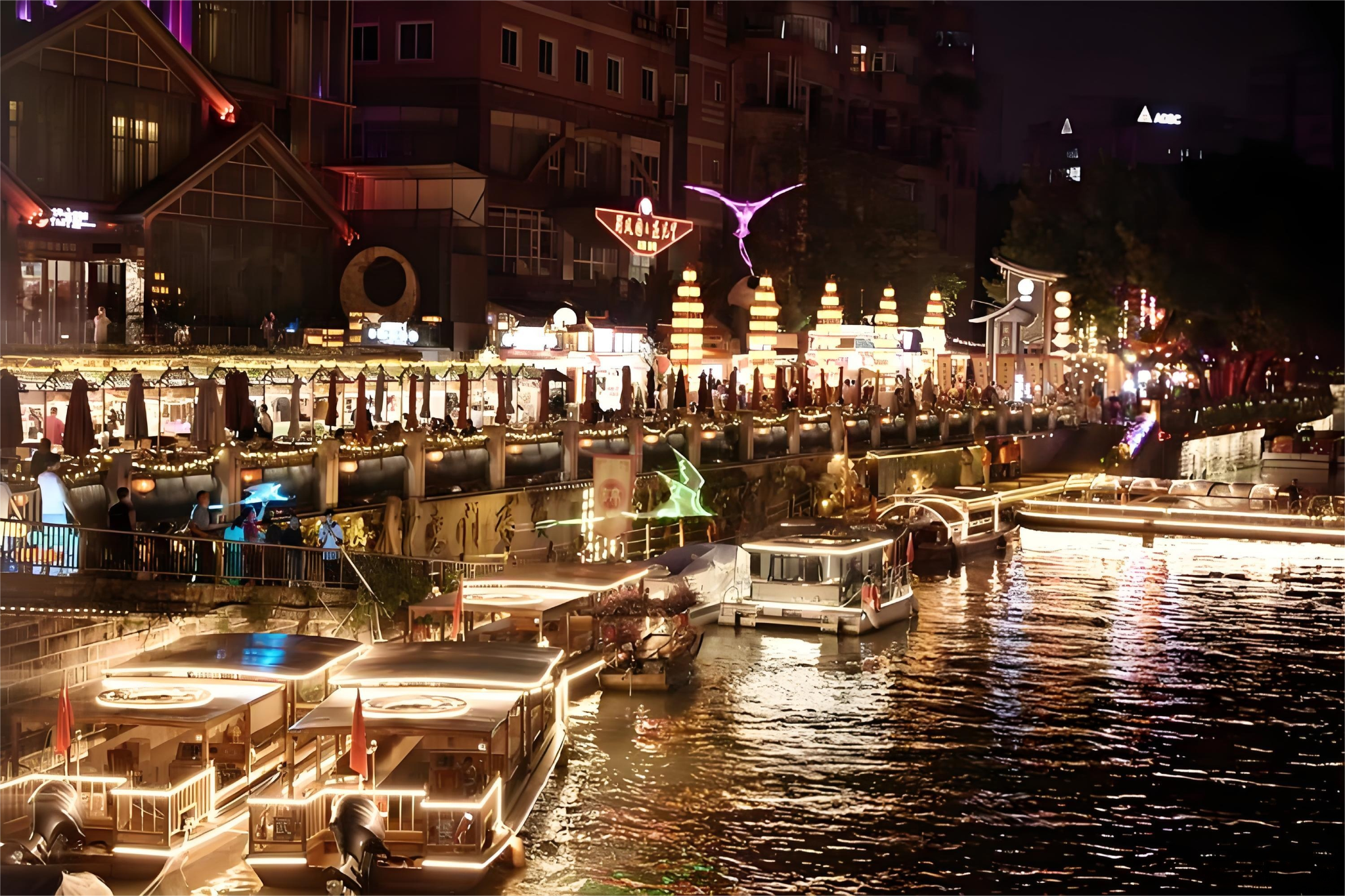 Chengdu Jinjiang Cruise Ticket from Music Square Pier (Round-Trip Night Cruise)