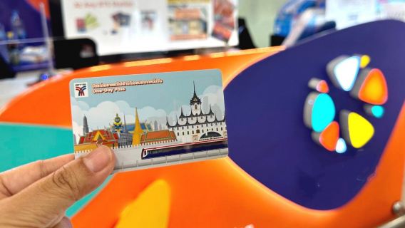 Bangkok BTS one-day pass available at Suvarnabhumi Airport arrival hall for unlimited rides on BTS green line (Sukhumvit line and Silom line)