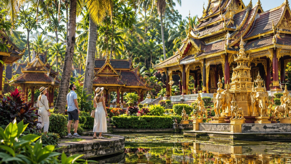 Xishuangbanna Dai culture private 1-day tour | Manting Imperial Garden · Zongfo Temple · Manzhang Village intangible cultural heritage