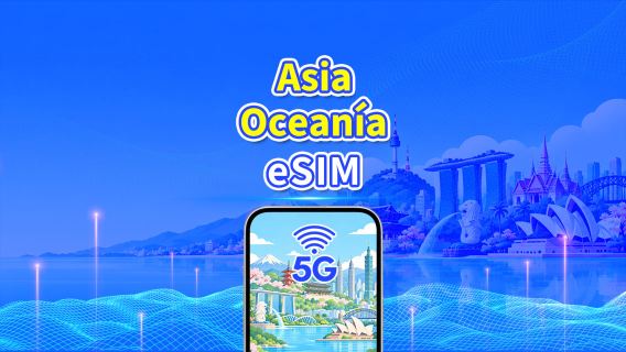 eSIM para Asia-Pacífico | 5G/4G | Datos de alta velocidad | Datos diarios/Plan de datos | Servicio 24 horas | 1-30 días | Código QR
