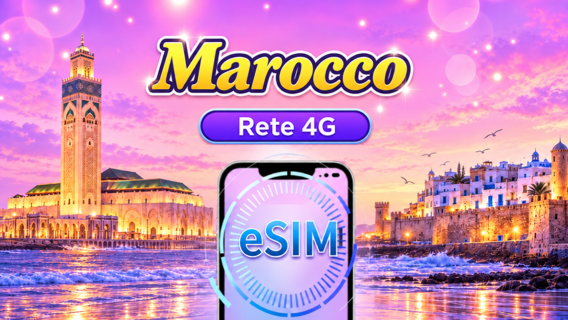 eSIM 4G Marocco | Supporta ChatGPT | Pacchetto giornaliero / Pacchetto dati | Tariffazione 24 ore | 1-30 giorni | Codice QR