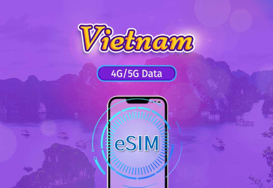 Vietnam|5G/4GeSIM|DayPass/TotalPackage|24H|1-30days|QRcode