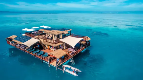 Seventh Heaven Fiji floating bar with Denarau round-trip transfers