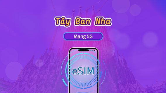 Tây Ban Nha | eSIM 5G/4G | Gói trọn gói | Tính phí mỗi 24 giờ | 7–30 ngày | Mã QR