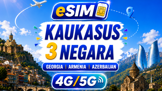 3 Negara Kaukasus 5G/4G eSIM | Dukungan penuh untuk AI&TikTok | 500MB/hari-total 100GB | Penagihan per 24 jam | Kode QR