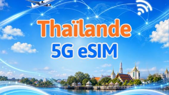 Thaïlande| eSIM 5G | Forfait journalier/forfait total | Facturation 24h | 1 à 30 jours | Code QR
