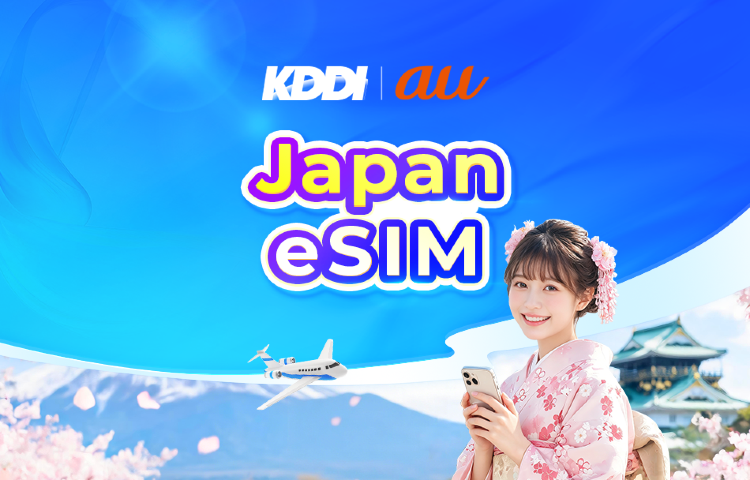 Japan au KDDI 5G eSIM | Local IP · supports all AI & TikTok | 100GB/day | Calendar day billing | QR code