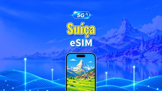 Suíça 5G eSIM  | Rede Dupla | Compatível com IA e TikTok | Pacote de dados diário/total | 1–30 dias | Cobrança de 24 horas | Código QR