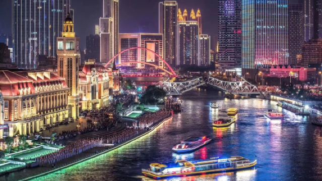 Lawatan sehari Tianjin Lima Jalan Besar + pelayaran malam Sungai Haihe + Jambatan Shizilin | sewaan peribadi termasuk tiket kapal