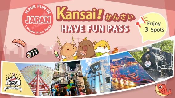 Kansai Enjoy Pass - Have Fun in Kansai Pass - 1 Woche Freifahrkarte
