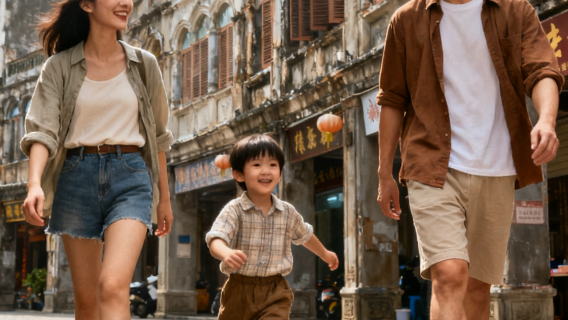 北海老街での旅の写真撮影【フォト撮影、ファミリーフォト、カップル、親友、子供撮影、家族のTripメモリー】