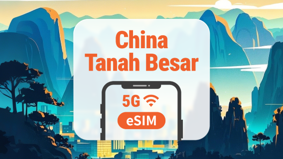 5G eSIM Tanah Besar China | Menyokong ChatGPT & TikTok | 1–30 Hari / 365 Hari | Kod QR Segera