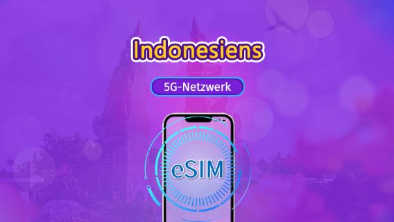 Indonesien | 5G/4G eSIM | Tagespass / Gesamtpaket | 24-Stunden Abrechnung | 1–30 Tage | QR-Code