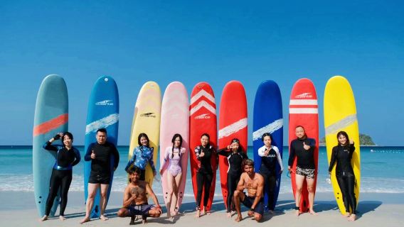 Cours de surf à Kata Beach à Phuket | Enseignement en chinois et anglais avec transfert inclus | Option de cours particulier 1V1