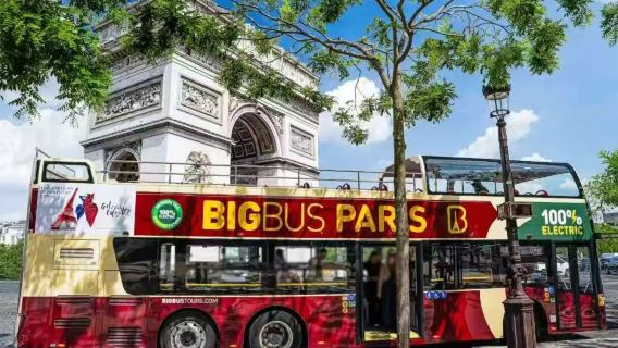 Paris Big Bus double-decker hop-on hop-off sightseeing tour (full landmark loop + unlimited boarding + night bus + Seine River + 1-day ticket/nightlife ticket/2-day ticket)