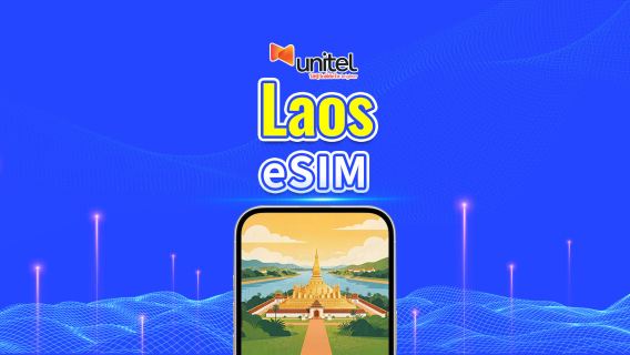 Laos Unitel 4G/5G eSIM | Paquete de datos diario/total | 5–30 días | Facturación por 24 horas | Código QR
