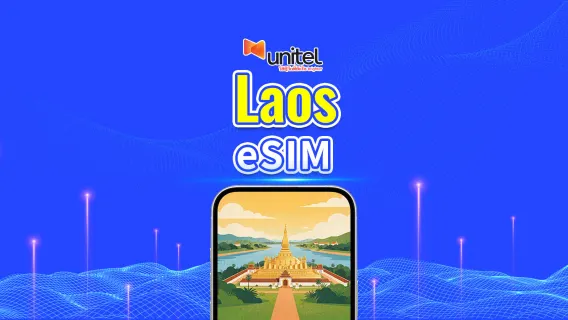 Laos Unitel 4G/5G eSIM | Paquete de datos diario/total | 5–30 días | Facturación por 24 horas | Código QR