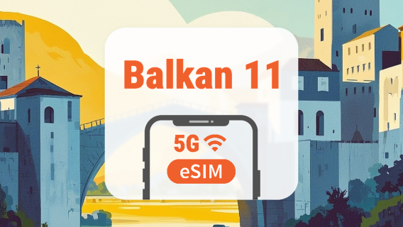 Balkan 11 Landen 5G eSIM | AI & TikTok | 1–30 Dagen | QR-code