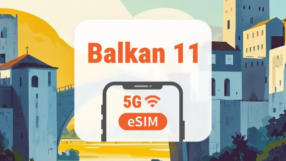 Balkan 11 Länder 5G eSIM | KI-Apps & TikTok | 1–30 Tage | QR-Code