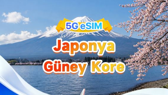 Japonya/Güney Kore Genel 5G eSIM | Çoklu Ağ · Tüm AI&TikTok Desteği | 500MB/Gün-50GB Toplam | 1-30 Gün | 24 Saat Ücretlendirme | QR Kodu