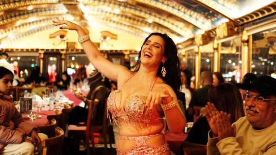 Croisière nocturne sur le Nil en Égypte avec spectacle de danse du ventre et danse soufie|Buffet dîner|Navette hôtelière