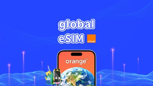 Orange World eSIM para uso global em vários países | 4G/LTE | 1GB-20GB por 30 dias | Cobrança de 24 horas | Código QR