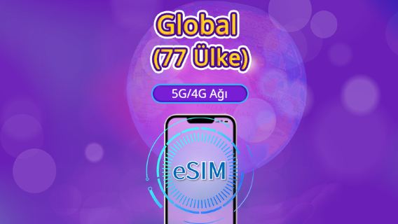Global (66 Ülke) | 4G/5G eSIM | Veri Paketi | 24 Saatlik Faturalama | 1-7 Gün | QR kodu