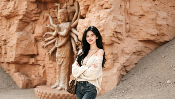 Dunhuang 1-day tour●The Western Thousands Buddha Grottoes + Yangguan + Yumen Pass + Silk Road ancient city●Private charter private tour
