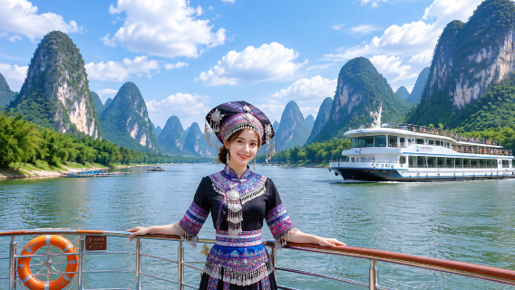 Crociera sul fiume Li | Da Guilin a Yangshuo, barca a 3/4 stelle | Prelievo dagli hotel di Guilin