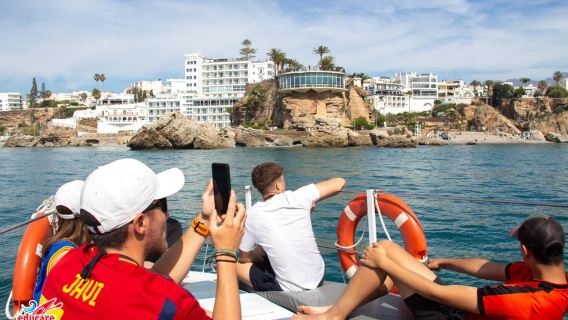 Nerja: Maro Waterfall Boat Trip with Paddleboarding & Drink