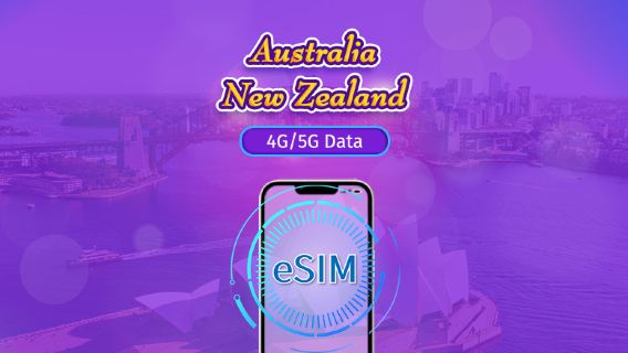Australia/Selandia Baru | eSIM 5G/4G | Pass Harian / Paket Total | Penagihan 24 Jam | 1–30 Hari | Kode QR