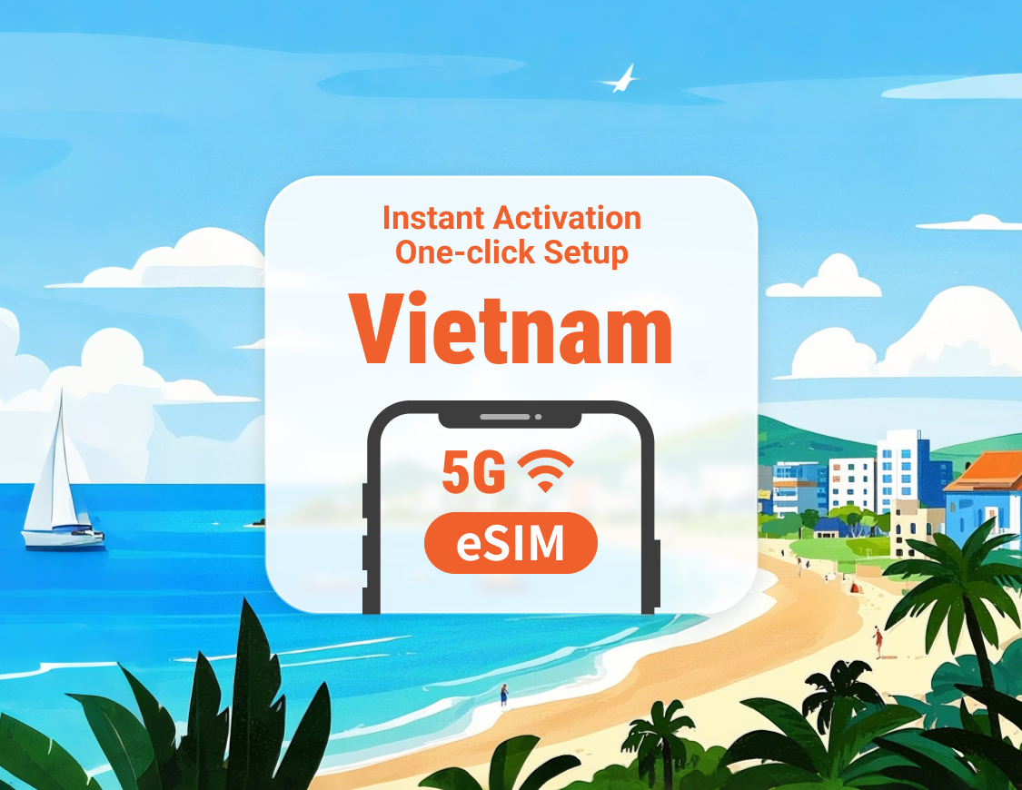 eSIM 5G Vietnam | Supporta ChatGPT e TikTok | 1–30 giorni | QR istantaneo