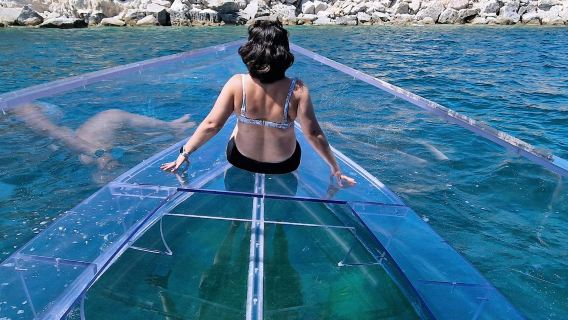 Syracuse: Coast & Sea Caves Transparent Boat Tour + Swim Stop