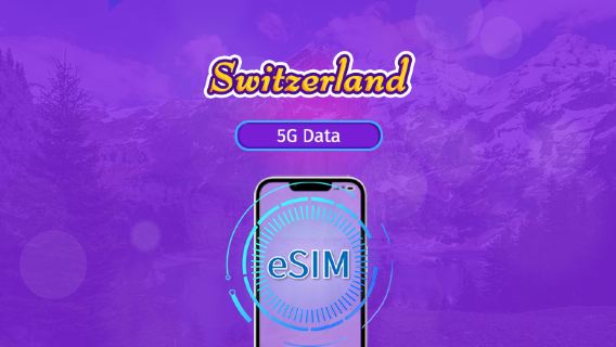 Zwitserland | 5G/4G eSIM | Totaalpakket | 24-uurs facturatie | 7–30 dagen | QR-code