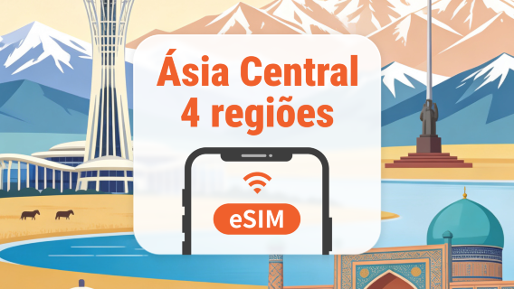 Ásia Central 4 Países eSIM | Todos os AI & TikTok | 1–30 Dias | Código QR