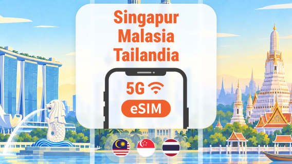 Singapur · Malasia · Tailandia 5G eSIM | All AI & TikTok | 1–30 Días | Código QR