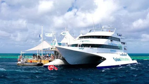 Whitsundays, Australia: kapal pesiar Katamaran Hardy Reef dengan Makan Siang (Opsional Helikopter, Heart Reef, dan Menyelam + Berangkat dari Pantai Airlie atau Pulau Hamilton)