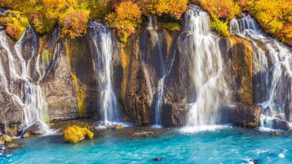 Il Cerchio d'Argento dell'Islanda: tour di un giorno a Hraunfossen, centro termale geotermico, tradizionale allevamento di cavalli e affascinante cittadina