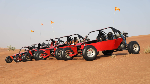 Dubai desert off-road experience with Chinese customer support, English guide, and city hotel transfers