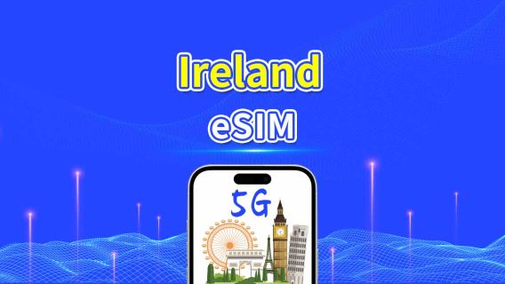 eSIM для Ирландии | 4G | Высокоскоростные данные | Круглосуточное обслуживание | Доступно от 1 до 30 дней | QR-код