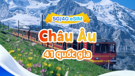eSIM 5G/4G Châu Âu | Gói ngày/Gói tổng thể | 500MB/ngày - tổng cộng 50GB | 1-30 ngày | Hệ thống 24 giờ | QR code