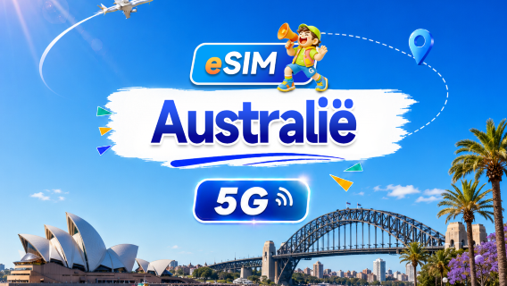 Australië 5G eSIM | Dag-/Totaalpakket | 500 MB/dag - 100 GB totaal | 1-60 dagen | Facturering binnen 24 uur | QR-code