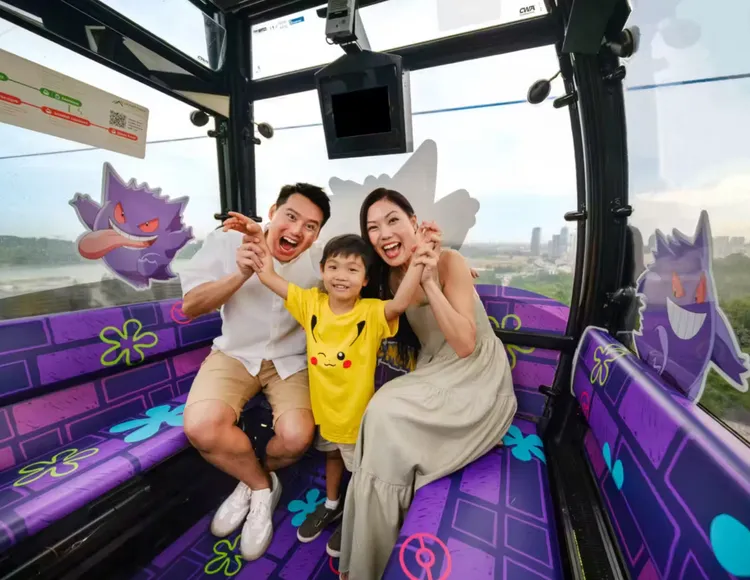シンガポール空中ケーブルカー往復チケット（2路線通行+360°パノラマ＋