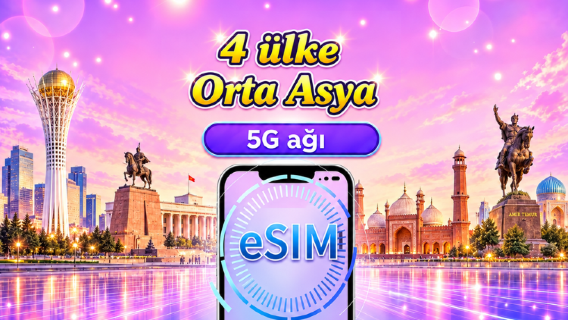 Kazakistan/Kırgızistan/Pakistan/Özbekistan|5G/4G eSIM| Günlük paket/Veri paketi|24 saatlik ücretlendirme |1-30 gün |QR kod